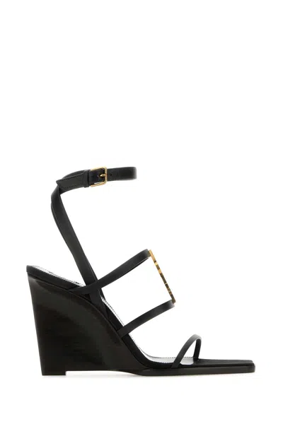 Saint Laurent 100mm Cassandra Sandals In Nero