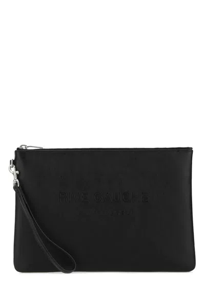 Saint Laurent Black Leather Clutch