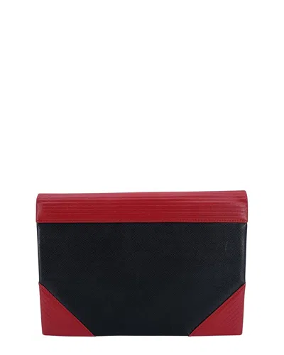 Saint Laurent Black Leather Clutch (authentic Pre-loved) In Multi