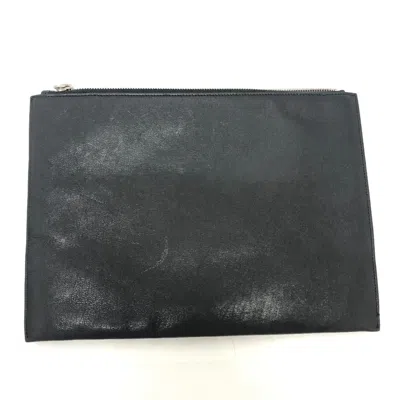 Pre-owned Saint Laurent Black Leather Clutch Bag ()