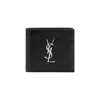 Saint Laurent Black Leather Credit Card Holder In Black