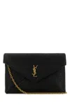 Saint Laurent Black Leather Crossbody Bag In Black