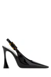Saint Laurent Dune Patent Slingback Pumps In Nero