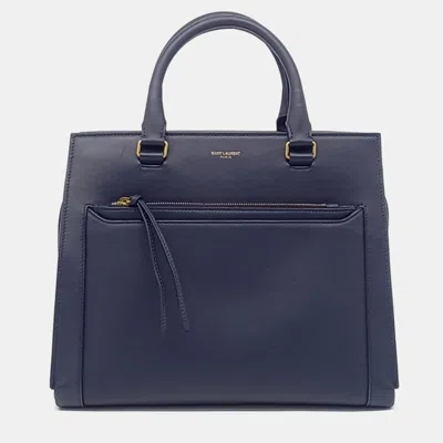 Pre-owned Saint Laurent Black Leather East Side Medium Tote Bag