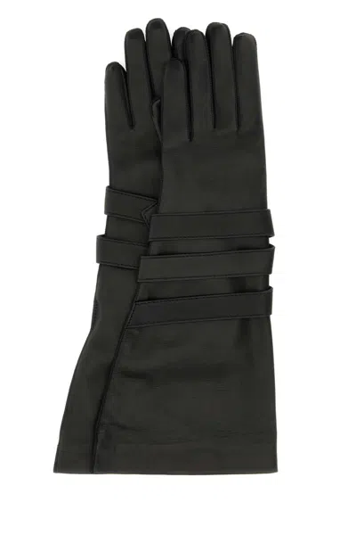 SAINT LAURENT SAINT LAURENT BLACK LEATHER GLOVES