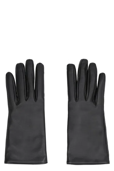 Saint Laurent Black Leather Gloves For Women