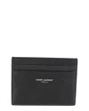 Saint Laurent Black Leather Grain De Poudre Card Case (authentic Pre-loved)