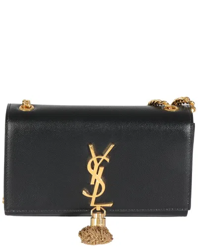 Saint Laurent Black Leather Grain De Poudre Small Kate Tassel (authentic Pre-loved)