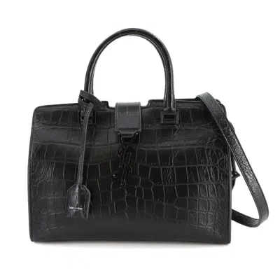 Pre-owned Saint Laurent Black Leather Handbag Shoulder Bag ()