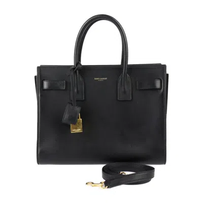 Pre-owned Saint Laurent Black Leather Handbag Shoulder Bag Tote Bag ()