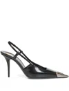 Saint Laurent Black Leather Heels In Black