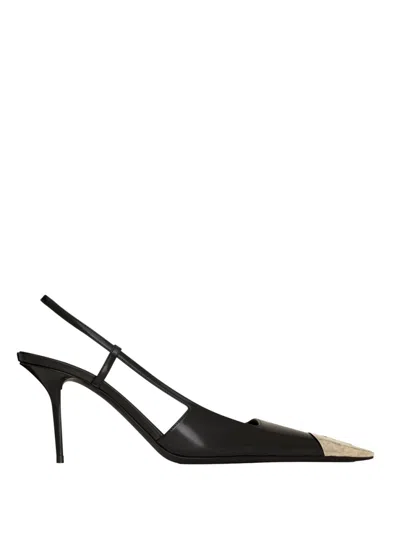 SAINT LAURENT BLACK LEATHER HEELS