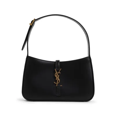 Saint Laurent Black Leather Hobo Bag With Hardware