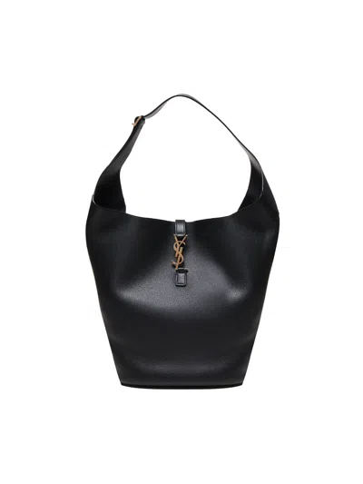 Saint Laurent Black Leather Hobo Le 5 A 7 Satchel