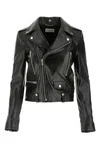 Saint Laurent Leather Jacket In Black