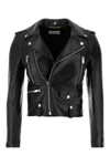 Saint Laurent Leather Jacket In Black