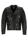 Saint Laurent Black Biker Jacket With Zipped Pockets In Smooth Leather Man