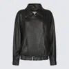 Saint Laurent Oversized Leather Blouson In Black