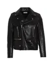 Saint Laurent Cocktail Print Biker Jacket In Black
