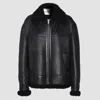 Saint Laurent Shearling Jacket In Black