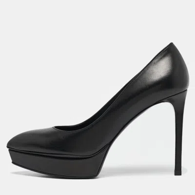 Pre-owned Saint Laurent Black Leather Janis Pumps Size 36