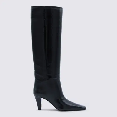 SAINT LAURENT BLACK LEATHER JILL BOOTS