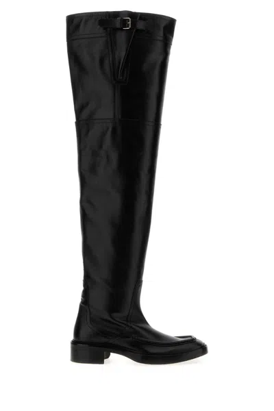 SAINT LAURENT BLACK LEATHER JOE BOOTS