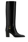 Saint Laurent Black Leather Julia Boots In Black