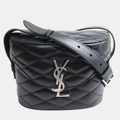 Pre-owned Saint Laurent Black Leather June Box Bag