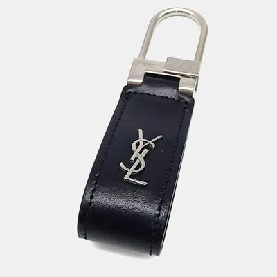 Pre-owned Saint Laurent Black Leather Keyring