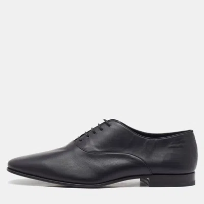Pre-owned Saint Laurent Black Leather Lace Up Oxford Size 42