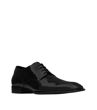 Saint Laurent Stanton Mocassino Derby Dress Shoes For Men With 2.5 Cm Heel In Black
