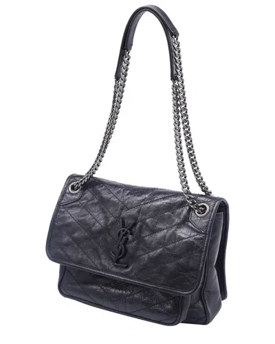 Saint Laurent Black Leather Large Niki Shoulder Bag (authentic Pre-loved)
