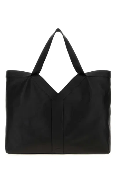SAINT LAURENT BLACK LEATHER LARGE Y SHOPPING BAG