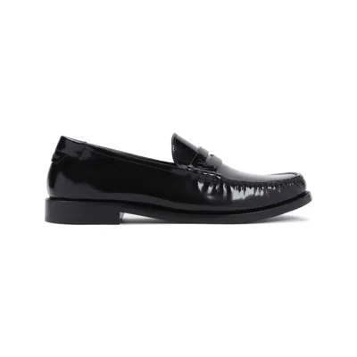 Saint Laurent Women's Leather Loafer With Monogram In Black
