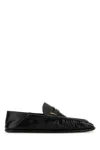 Saint Laurent Le Loafer Moccasins In Shiny Crumpled Leather Scarpe Basse Black In Nero