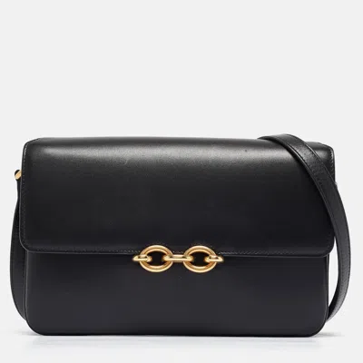 Pre-owned Saint Laurent Black Leather Le Maillon Shoulder Bag