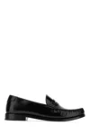 Saint Laurent Laurent Logo-embellished Leather Penny Loafers In 1000