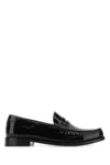 Saint Laurent Cassandre Patent Leather Loafers In Black