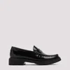 Saint Laurent Black Leather Loafers In Black