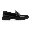 Saint Laurent Black Leather Loafers In Black