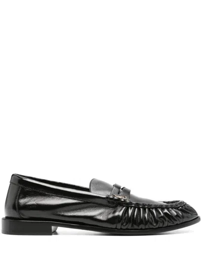 SAINT LAURENT BLACK LEATHER LOAFERS