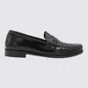 Saint Laurent Black Leather Loafers In Black