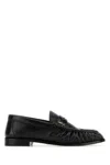 Saint Laurent Nappa Leather Loafers Featuring Ruched Detailing In Black