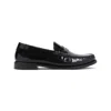Saint Laurent Women's Leather Loafer With Monogram In Black