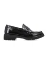 Saint Laurent Le Loafer High-shine Finish Flat Shoes In Black