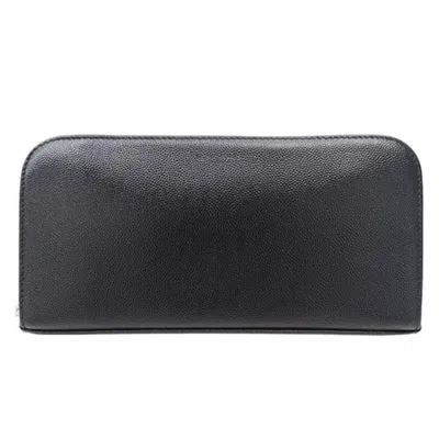 Pre-owned Saint Laurent Black Leather Long Wallet (bi-fold) ()