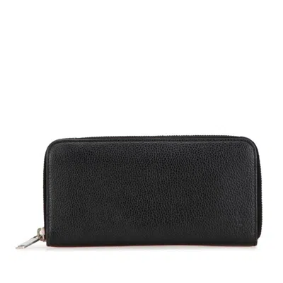 Pre-owned Saint Laurent Black Leather Long Wallet (bi-fold) ()