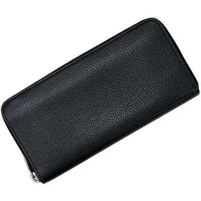 Pre-owned Saint Laurent Black Leather Long Wallet (bi-fold) ()