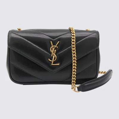 SAINT LAURENT BLACK LEATHER LOULOU MINI BAG
